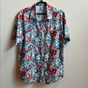 Projek Raw Floral Button Down Shirt - Red and Green